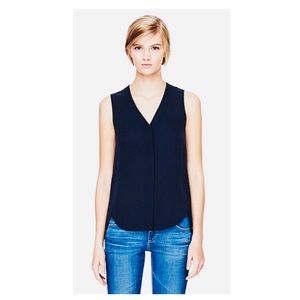 Theory Pala Silk Button Down Georgette Blouse